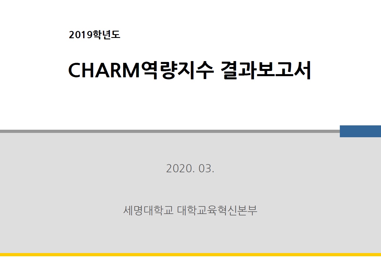 2019학년도 CHARM역량지수 결과보고서