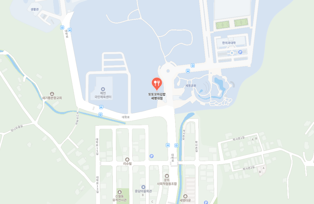 또또꼬마김밥 세명대점 위치 지도